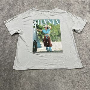Shania Twain Graphic T Shirt Women’s Size Medium Boxy Gray Country Western Music